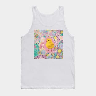 Easter Chick, Fluffy Yellow Baby Chicken Tank Top